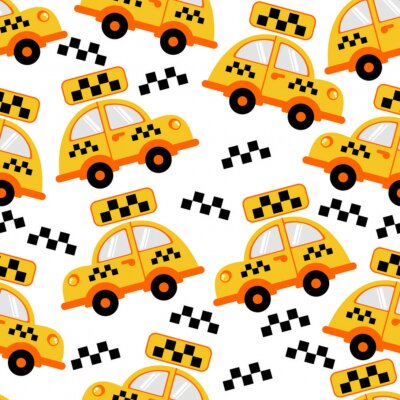Fotobehang Sprookjesachtige gele taxi's