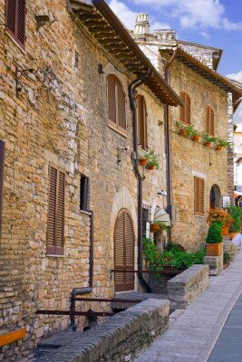 Stad CView van Assisi. Umbrië. Italië