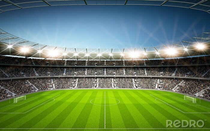 Fotobehang Stadion met open dak 's avonds