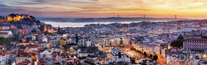 Fotobehang Stadspanorama van Lissabon