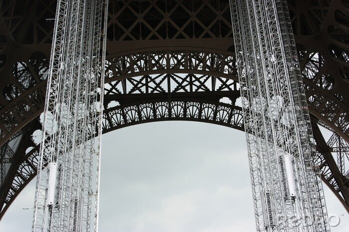 Fotobehang Stalen architectuur van de Eiffeltoren
