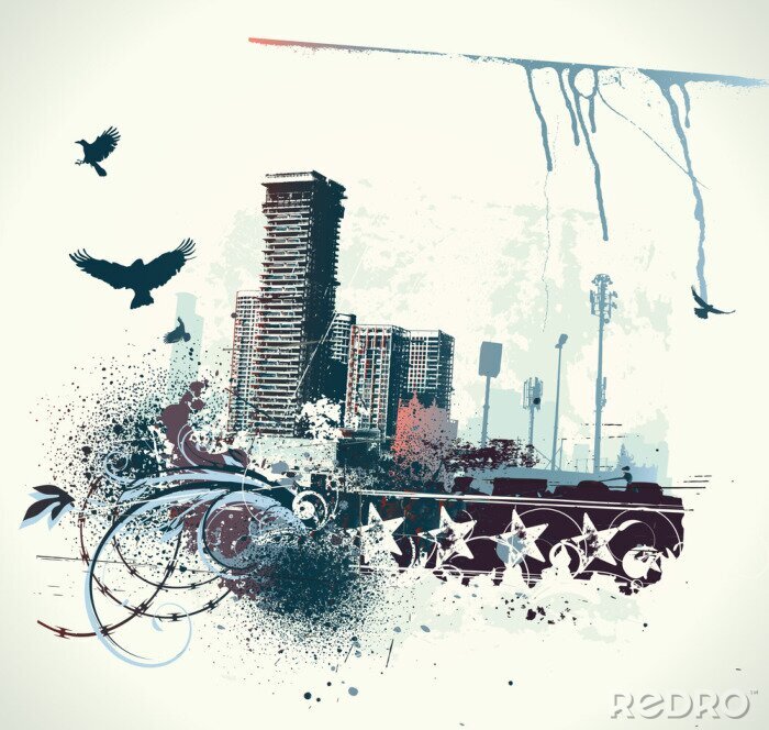 Fotobehang stedelijke achtergrond