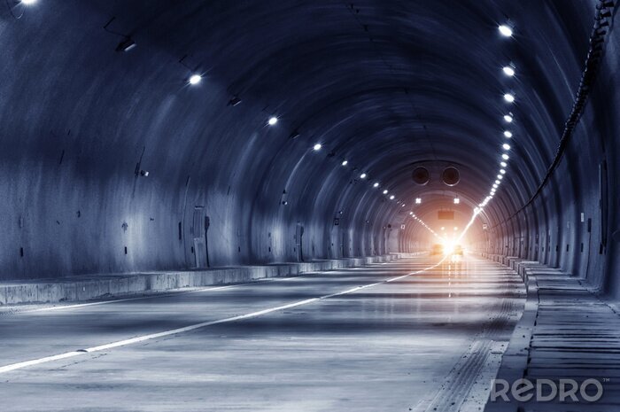 Fotobehang Stedelijke tunnel met licht
