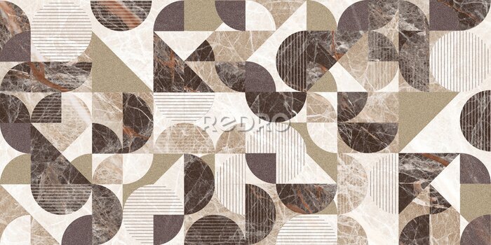 Fotobehang Steeneffect geometrisch patroon