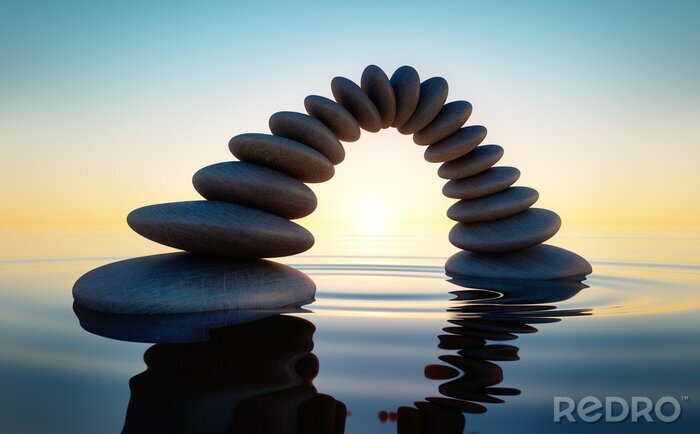 Fotobehang Stenen in de zee