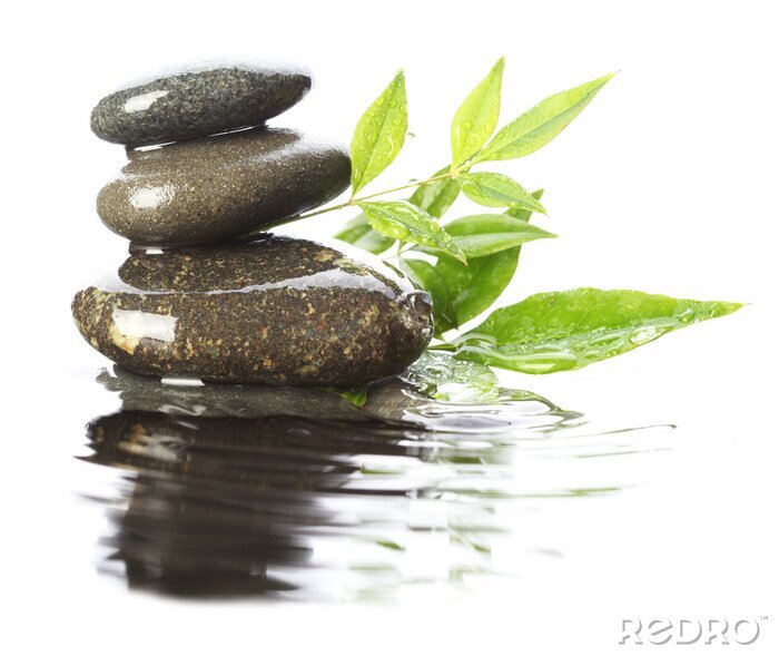 Fotobehang Stenen in het water