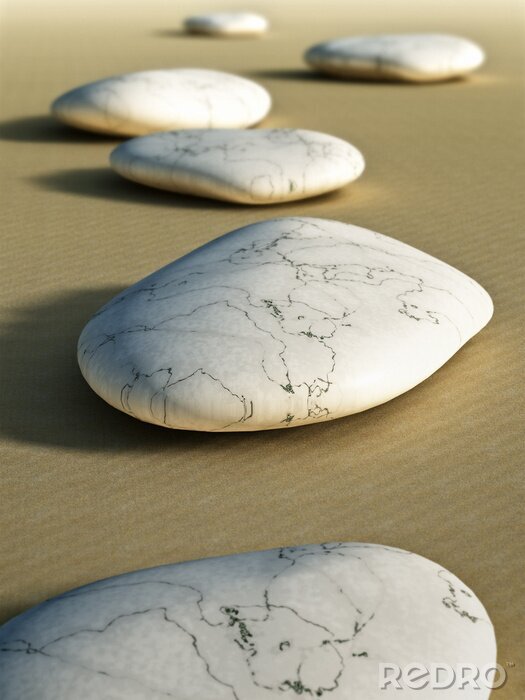 Fotobehang stenen in het zand