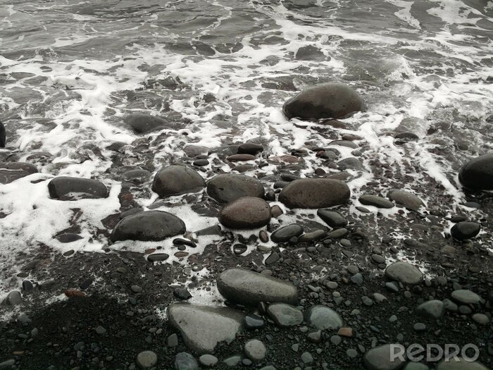 Fotobehang Stenen in water zwart-wit