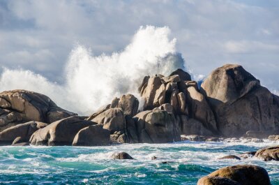 Fotobehang Stenen zee en golven