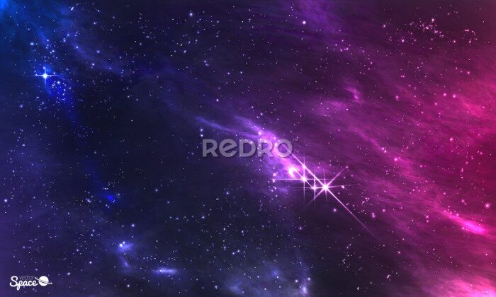 Fotobehang Sterren in de kleurrijke ruimte