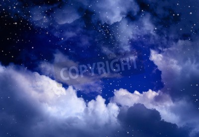 Fotobehang Sterrenhemel en wolken