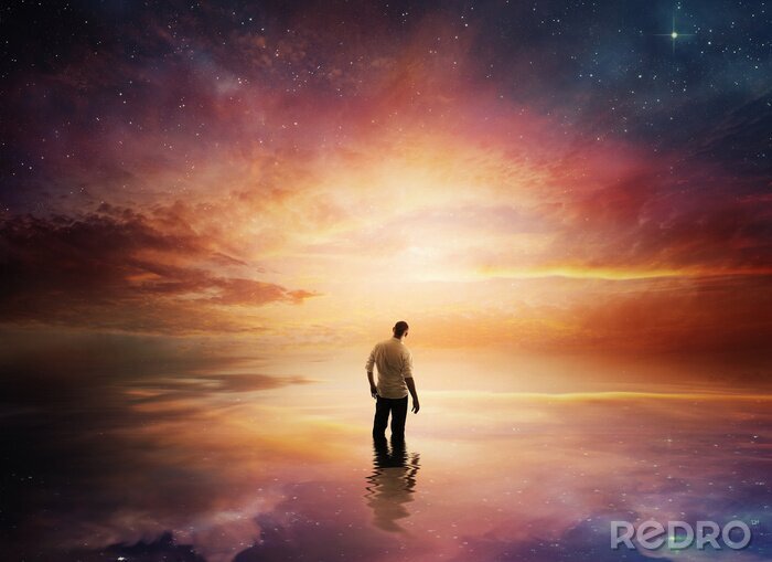 Fotobehang Sterrenhemel tijdens zonsondergang