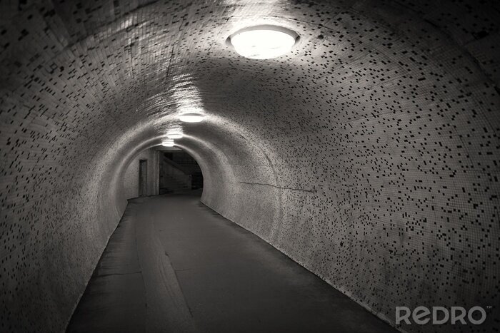 Fotobehang Stijlvolle tunnel met mozaïek