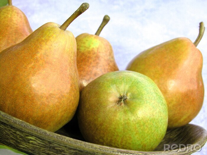 Fotobehang Stilleven van peren in manden