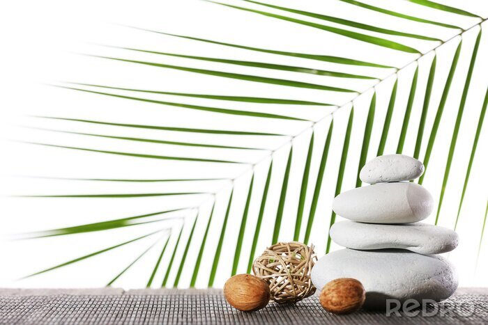 Fotobehang Stilleven van spa stenen