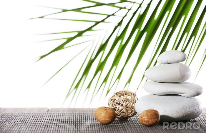 Fotobehang Stilleven van spa stenen