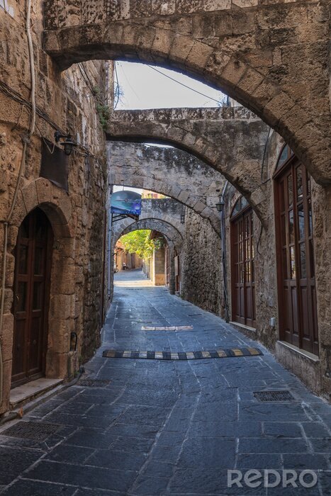 Fotobehang Straat in de middeleeuwse stad