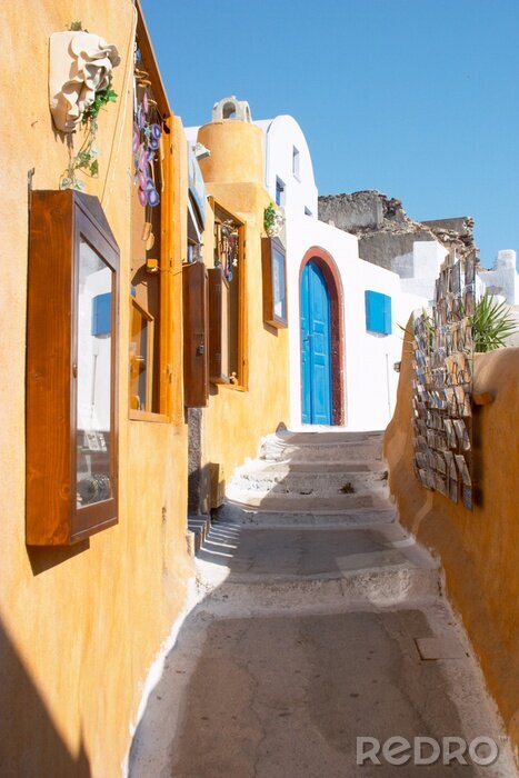 Fotobehang straat in Oia Santorini Griekenland