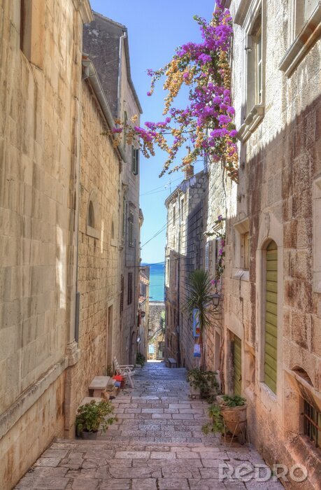 Fotobehang Straat van Korcula, Korcula Island, Kroatië