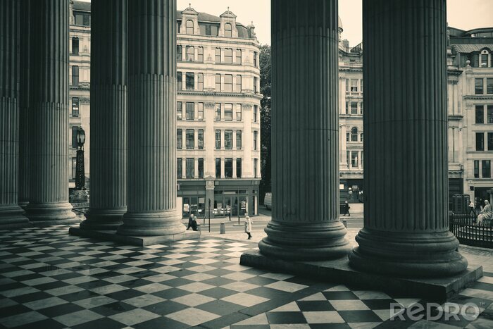 Fotobehang Straten en gebouwen in sepia