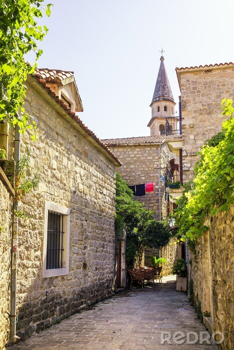 Fotobehang straten van het oude Budva, Montenegro