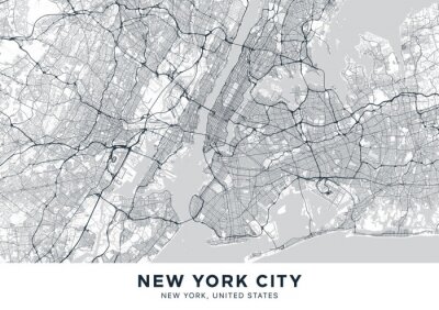 Fotobehang Stratenplan New York