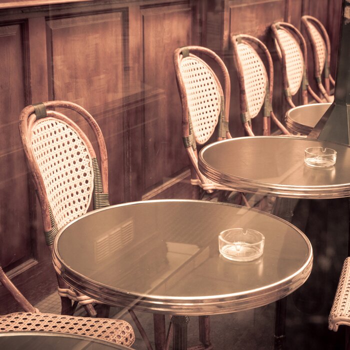 Fotobehang Street view van een terras koffie