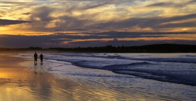 Fotobehang Stretchen op het strand