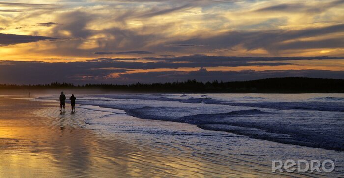 Fotobehang Stretchen op het strand