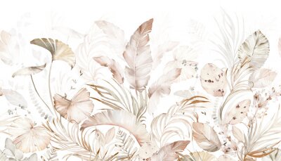 Fotobehang Subtiele tropische planten