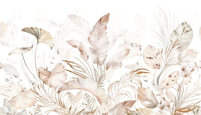 Fotobehang Subtiele tropische planten