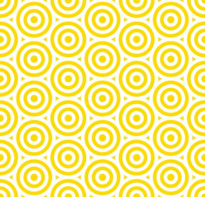 Summer background circle stripe pattern seamless yellow and white.