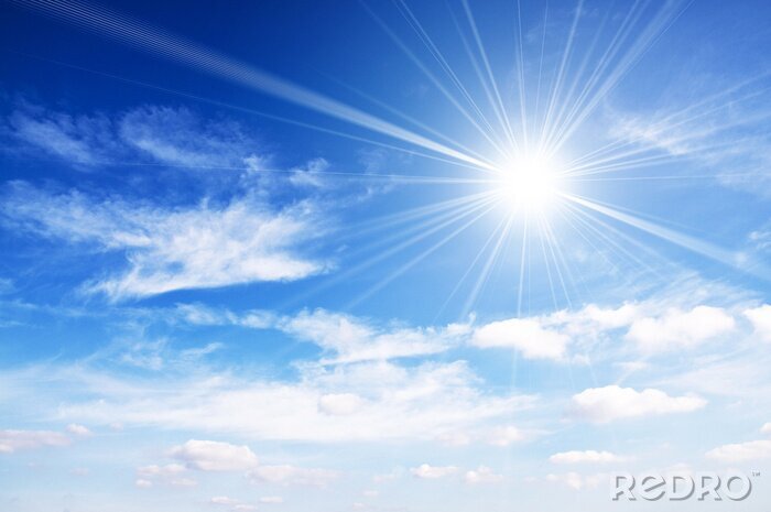 Fotobehang Sun and blue sky