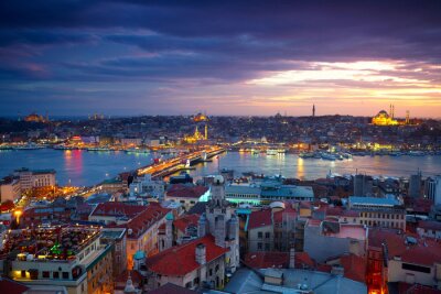 Fotobehang Sunset Panorama Istanbul