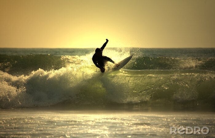 Fotobehang Surfer op zachte golven