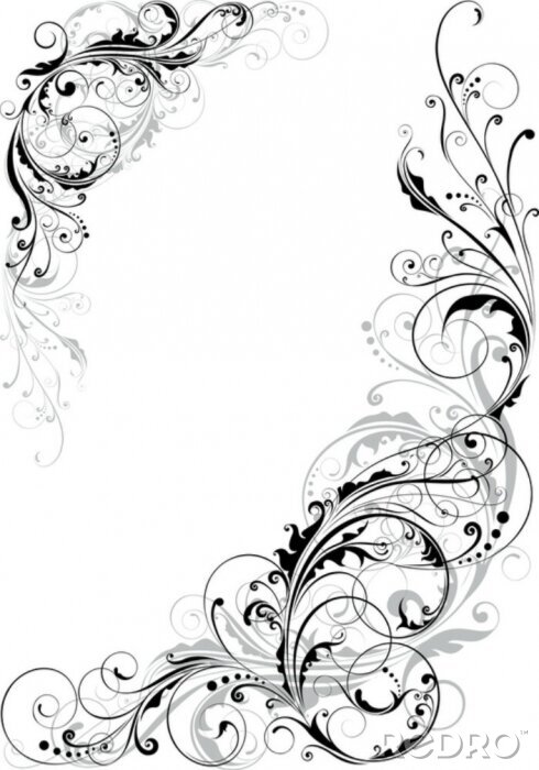 Fotobehang Swirl floral design