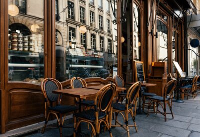 Fotobehang Tafels in een Parijs café