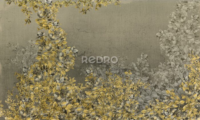 Fotobehang Takjes met bladeren