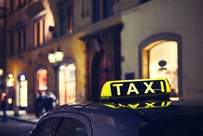 Fotobehang Taxi in de schemering