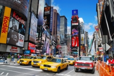 Fotobehang Taxi's op Times Square