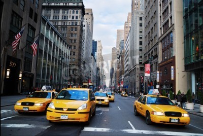 Fotobehang Taxi's op Wall Street