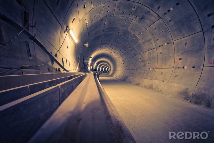 Fotobehang Technische tunnel van beton