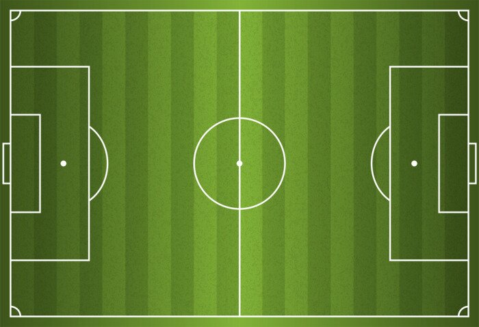 Fotobehang Tekening met vogelperspectief van het veld