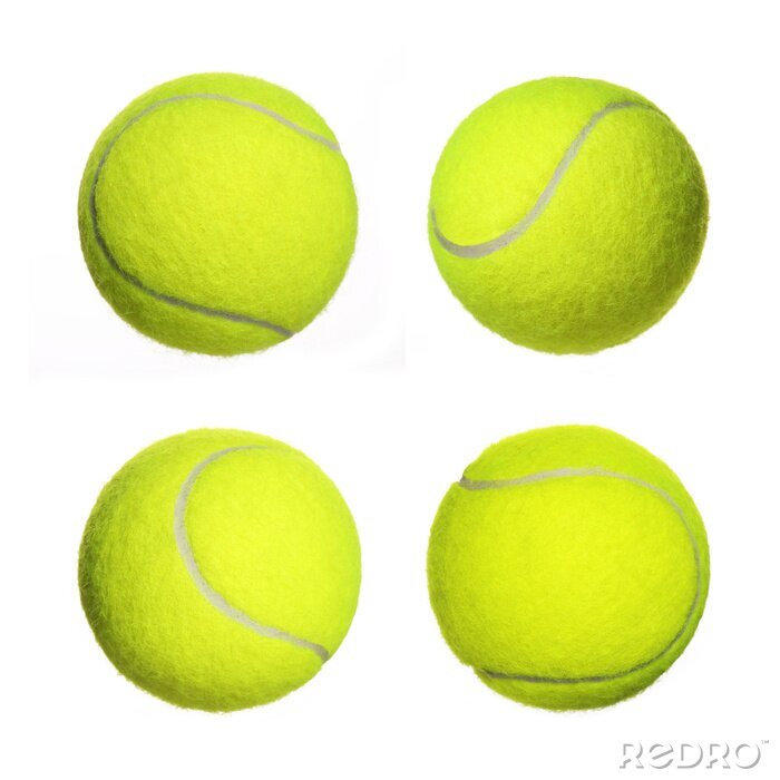 Fotobehang Tennis 3D vier ballen