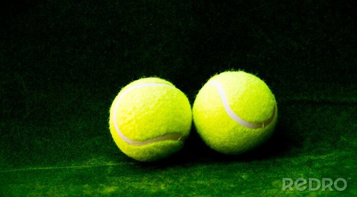 Fotobehang Tennisbal 3D op gras