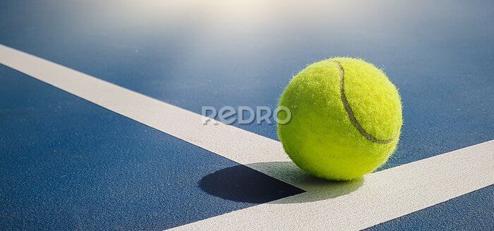 Fotobehang Tennisbal aan de lijn