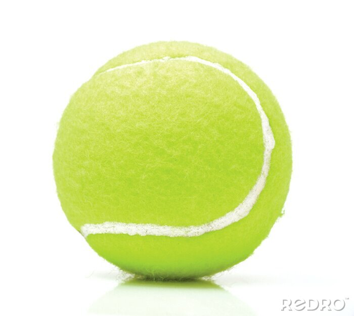Fotobehang Tennisbal op witte achtergrond
