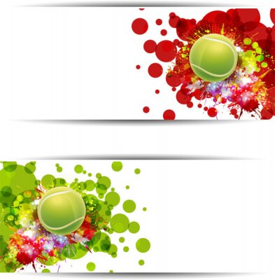 Tennisballen op een gekleurde achtergrond
