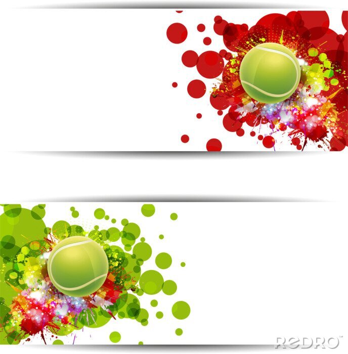 Fotobehang Tennisballen op een gekleurde achtergrond