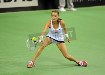 Fotobehang Tenniswedstrijd met Agnieszka Radwanska